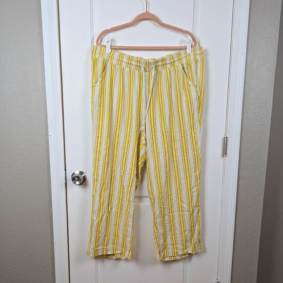Torrid | Yellow Striped Drawstring Lounge Pants Size 3R - Picture 2 of 9